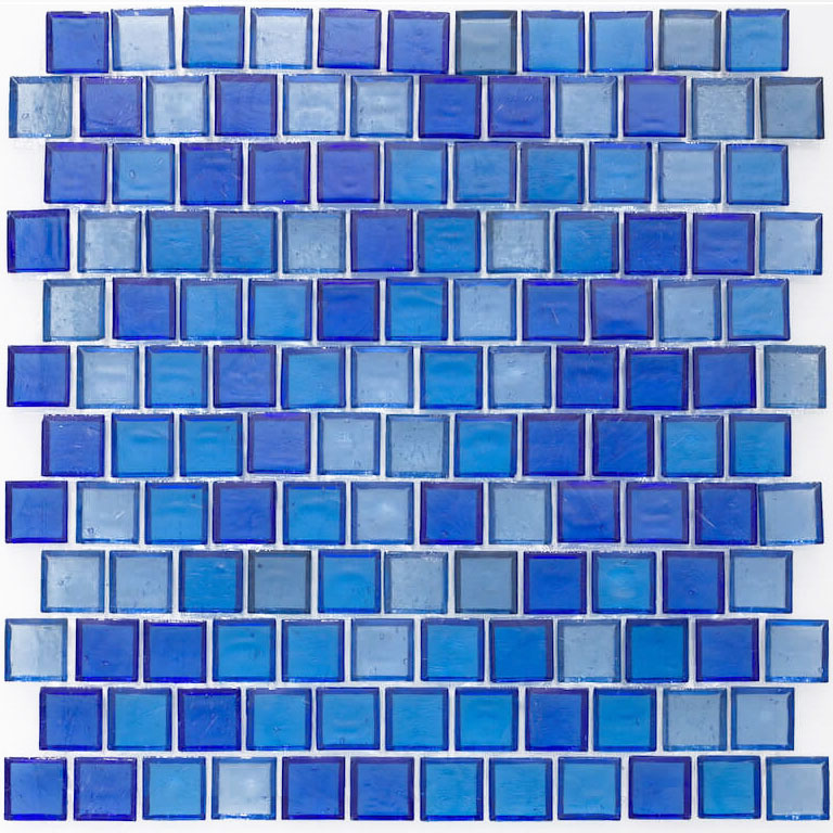 Huntington Blue 1x1 Clear Glass Tile