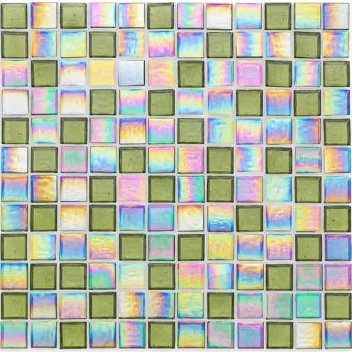Mosaic pattern with multicolored square tiles