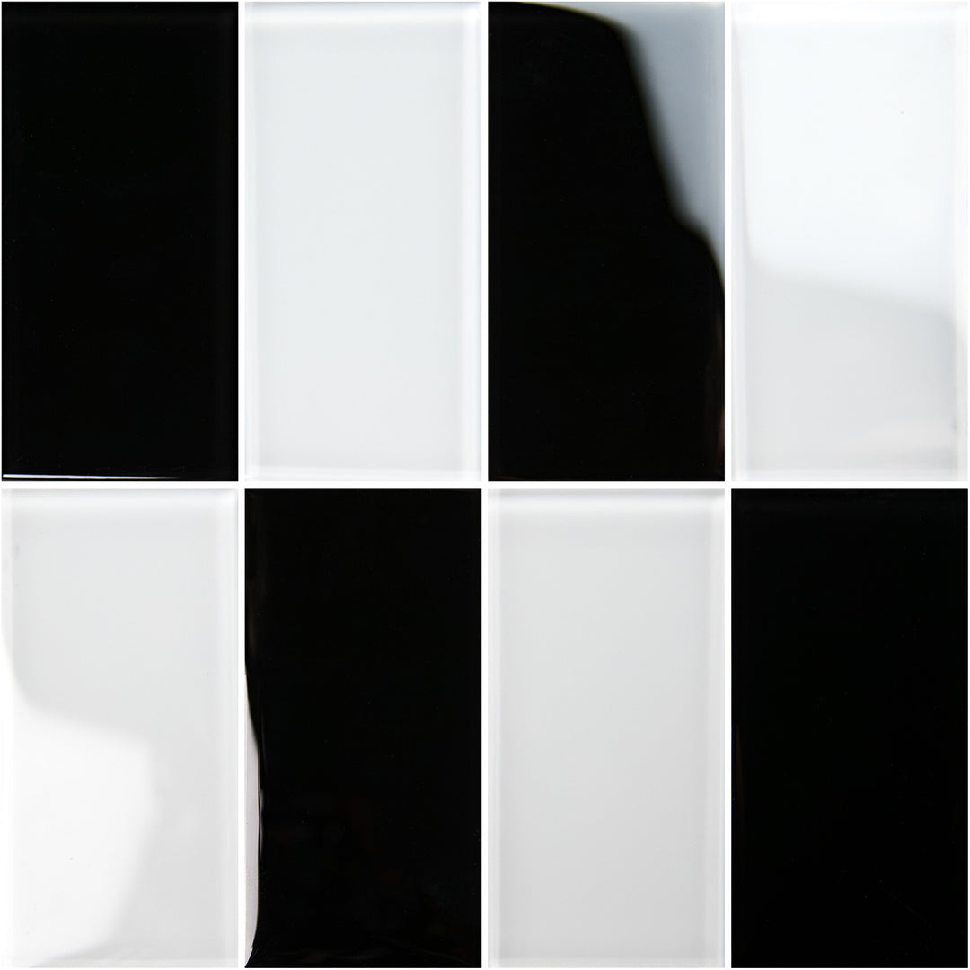Jet Black 3x6 Glass Tile