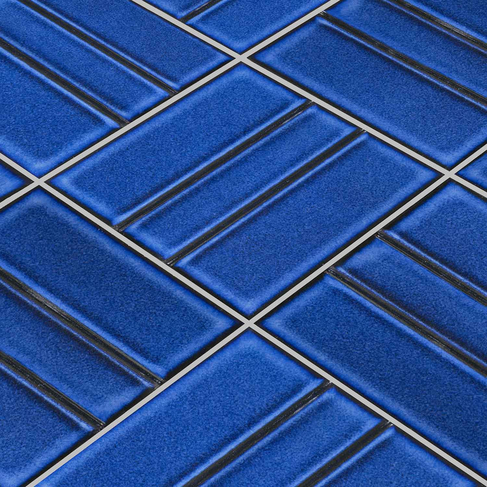 Kawara Ruri Blue Relief 6x6 Pocelain Pool Tile