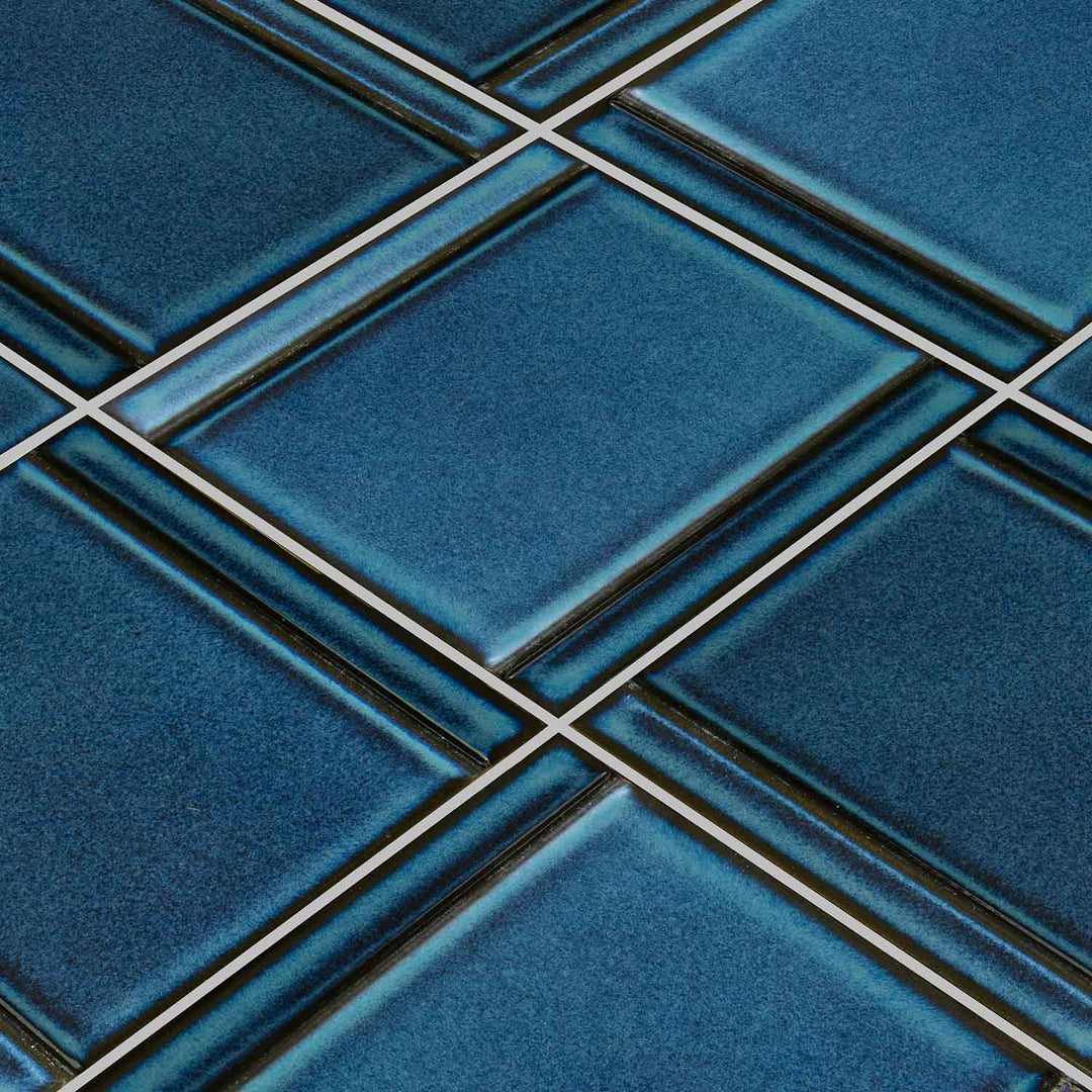 Kawara Tetsukon Blue 6x6 Porcelain Pool Tile