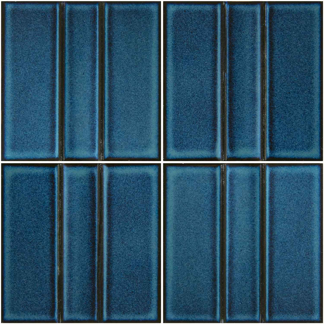 Kawara Tetsukon Blue Relief 6x6 Porcelain Tile