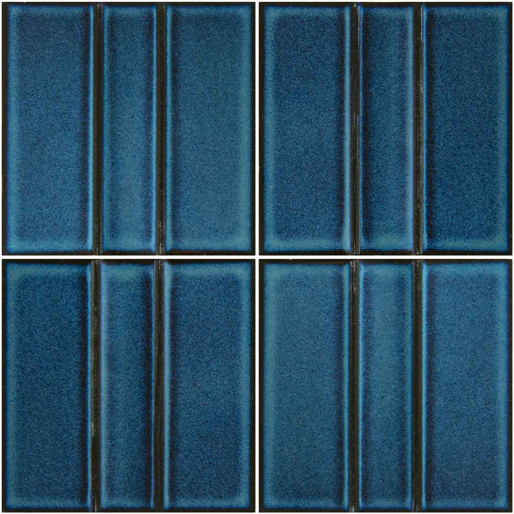 Kawara Tetsukon Blue Relief 6x6 Porcelain Tile