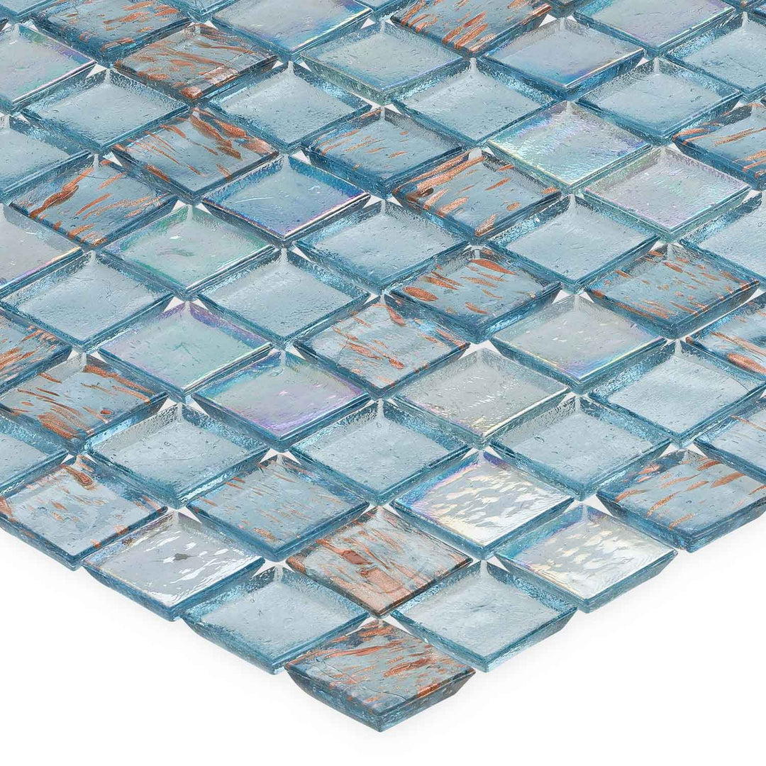 Kitty Hawk 1x1 Recycled Iridescent Glass Pool Tile Made in the USA