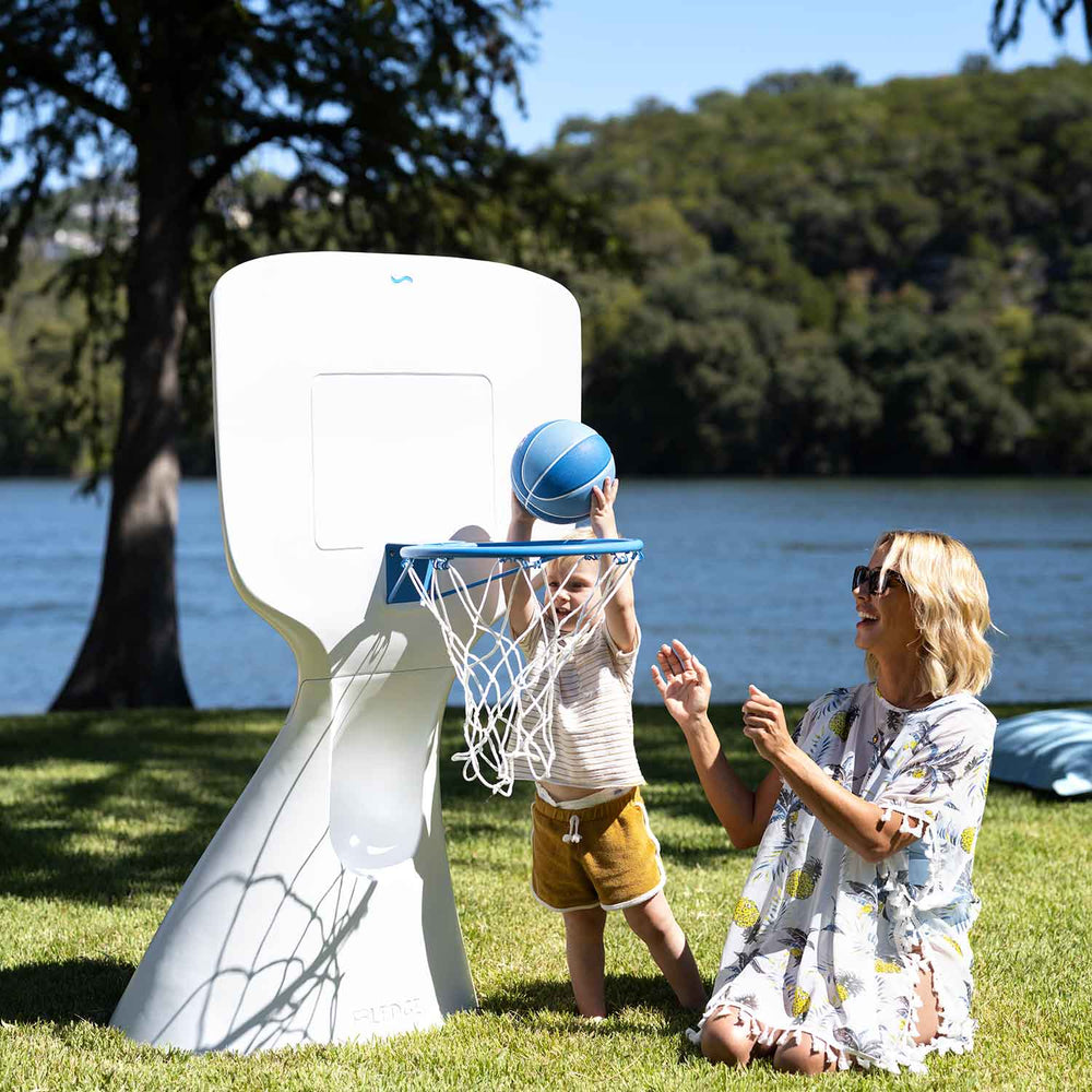 Ledge Lounger Hoopstr Patio Pool Side Basketball Hoop Mom Son