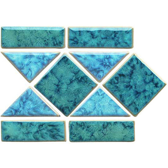 Aquamarine 6" x 13" 3/4  Waterline Pool Tile