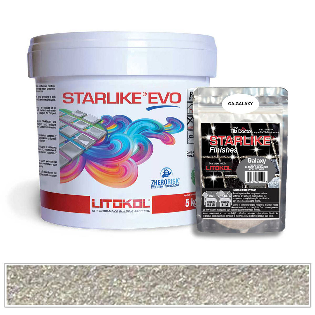 Silk Grey 115 - Starlike Evo Epoxy Tile Grout, 5.5 lb. Pail