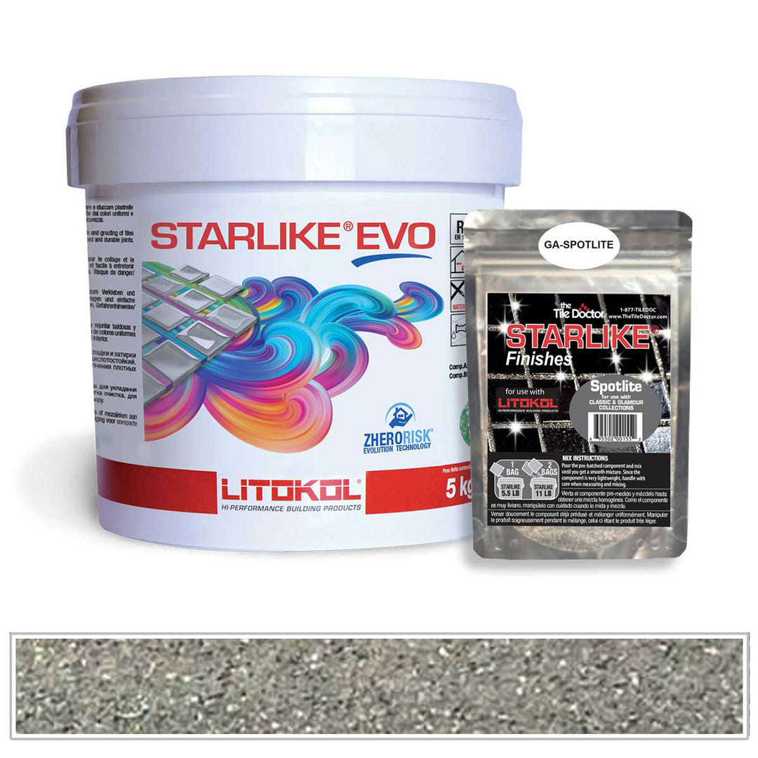 Litokol Starlike EVO 120 Lead Grey Spotlight Shimmer Tile Grout by AquaTiles