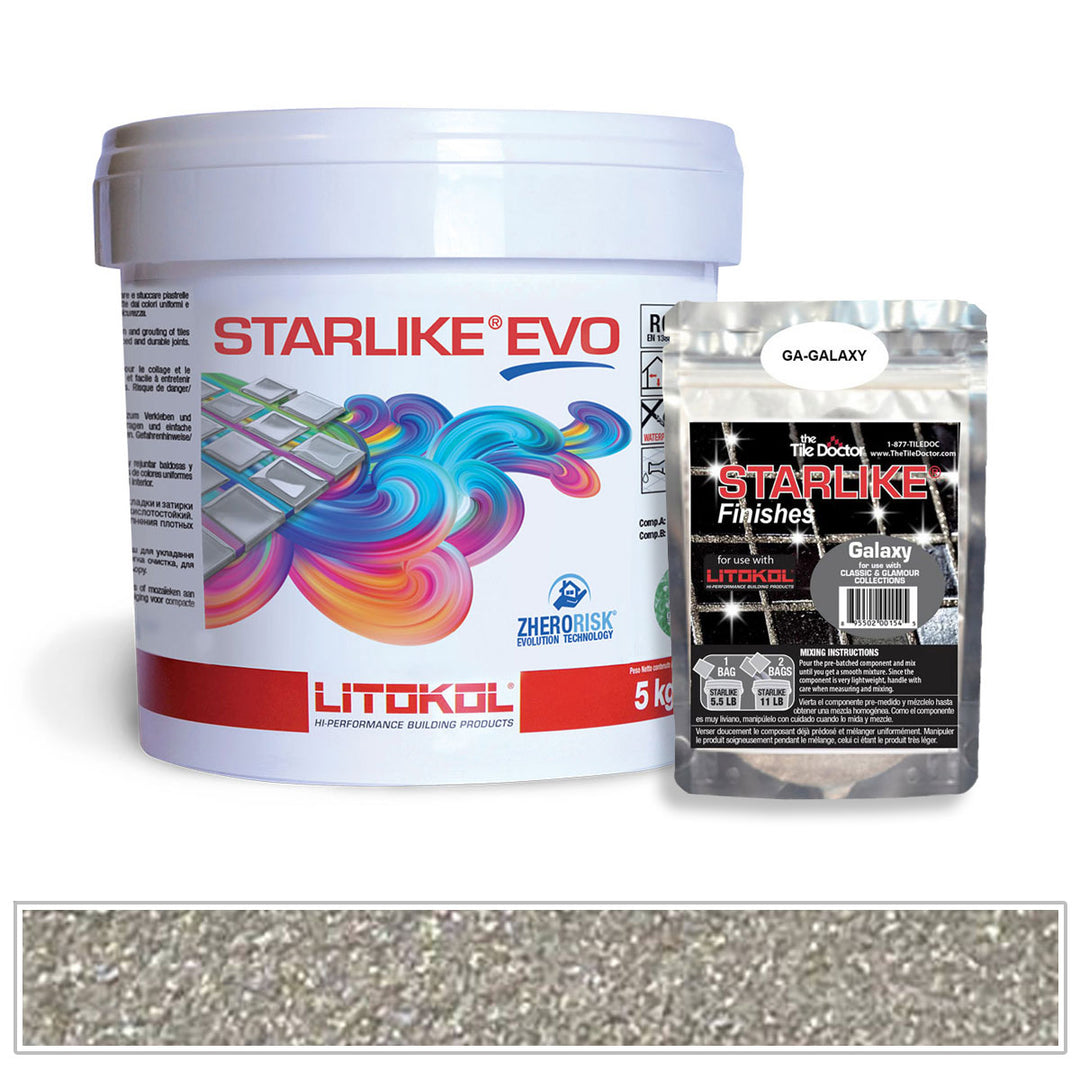 Litokol Starlike EVO 125 Gray Cement Galaxy Shimmer Tile Grout by AquaTiles