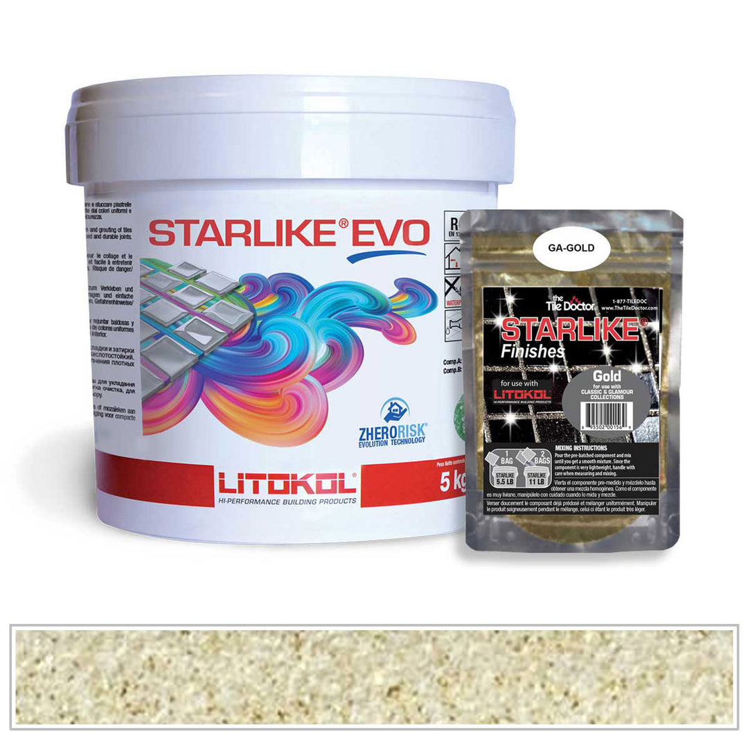 Litokol Starlike EVO 200 Ivory Gold Shimmer Tile Grout by AquaTiles