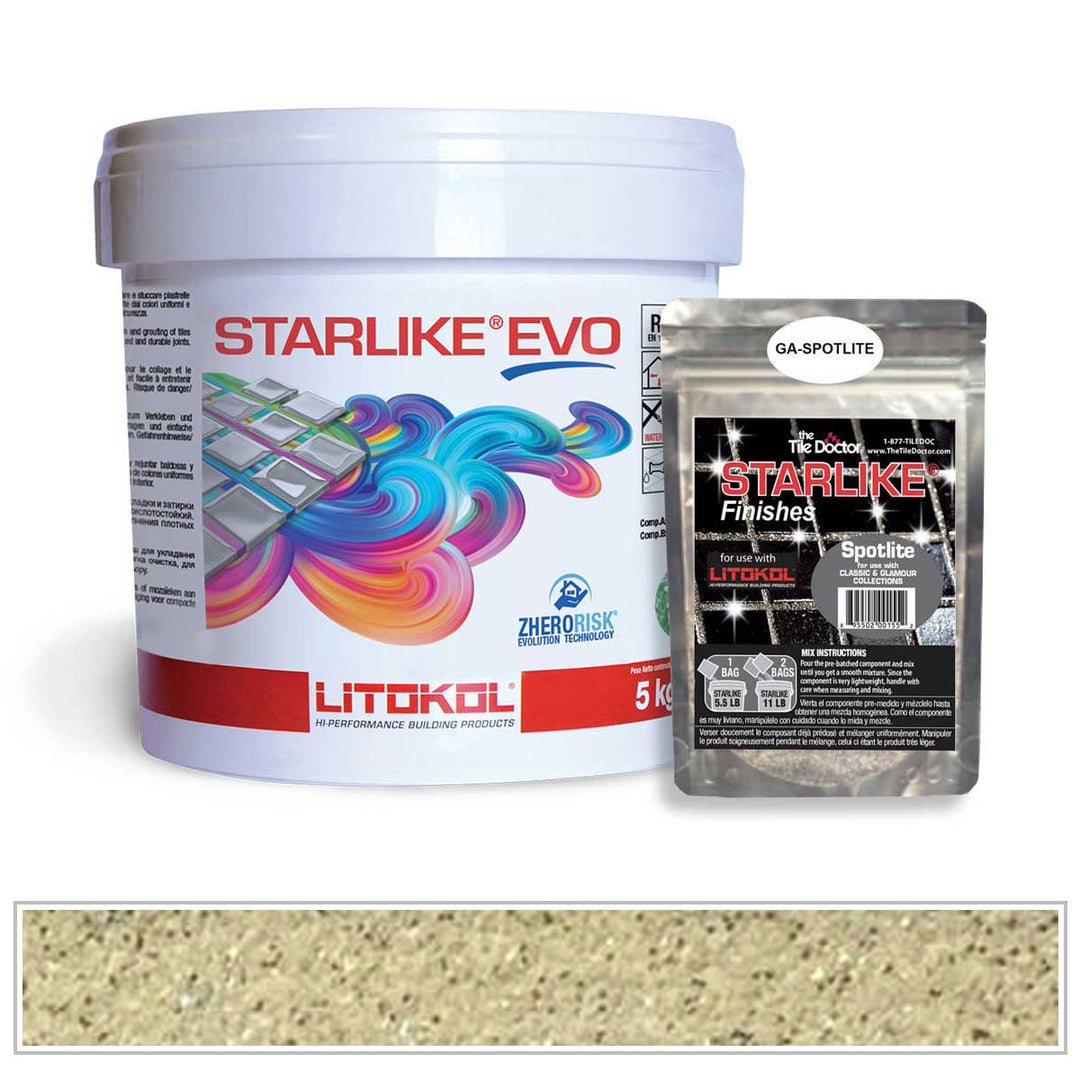 Litokol Starlike EVO 208 Sand Spotlight Shimmer Tile Grout by AquaTiles