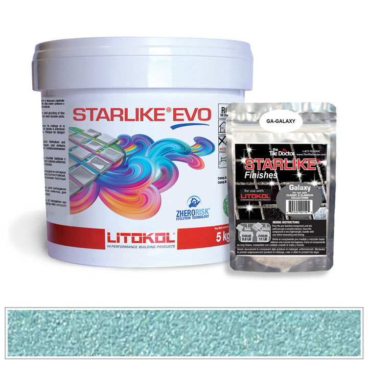 Litokol Starlike EVO 320 Caribbean Blue Galaxy Shimmer Tile Grout by AquaTiles