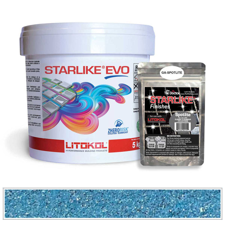 Litokol Starlike EVO 340 Denim Blue Spotlight Shimmer Tile Grout by AquaTiles