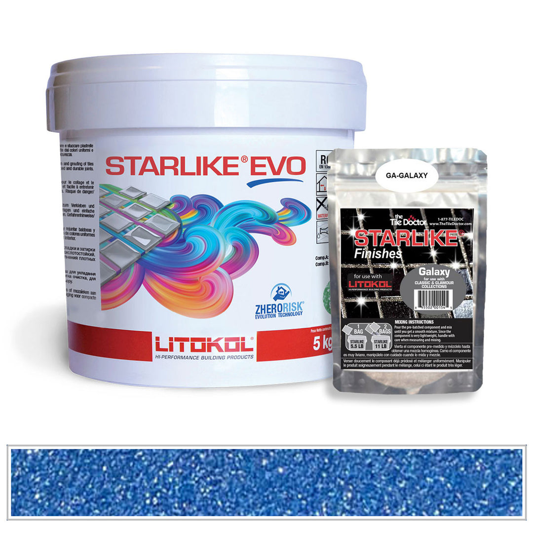 Litokol Starlike EVO 350 Sapphire Blue Galaxy Shimmer Tile Grout by AquaTiles