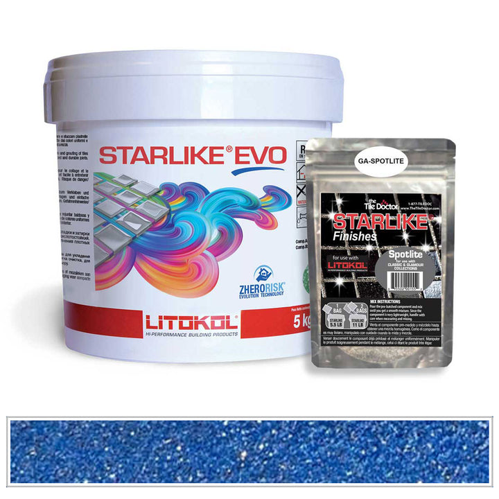 Litokol Starlike EVO 350 Sapphire Blue Spotlight Shimmer Tile Grout by AquaTiles
