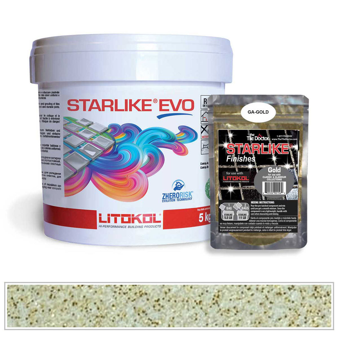 Litokol Starlike EVO 400 Sage Green Gold Shimmer Tile Grout by AquaTiles