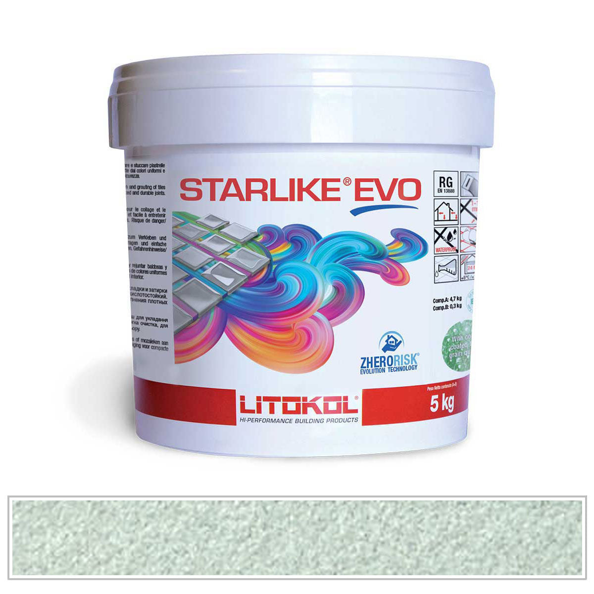 Sage Green 400 Starlike EVO Epoxy Tile Grout, 5.5 lb. Pail AquaTiles