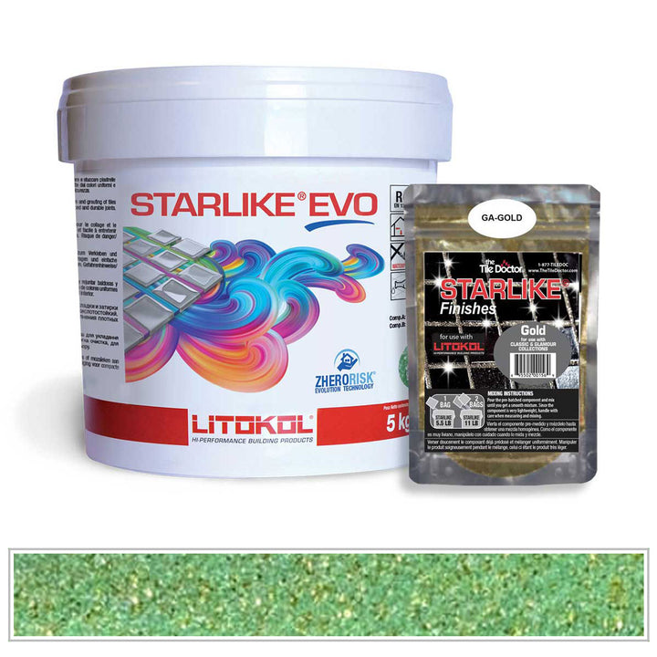 Litokol Starlike EVO 420 Pine Green Gold Shimmer Tile Grout by AquaTiles