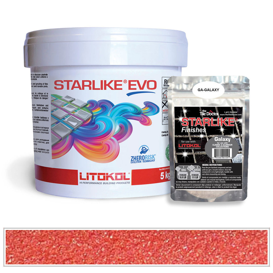 Litokol Starlike EVO 550 East Red Galaxy Shimmer Tile Grout by AquaTiles