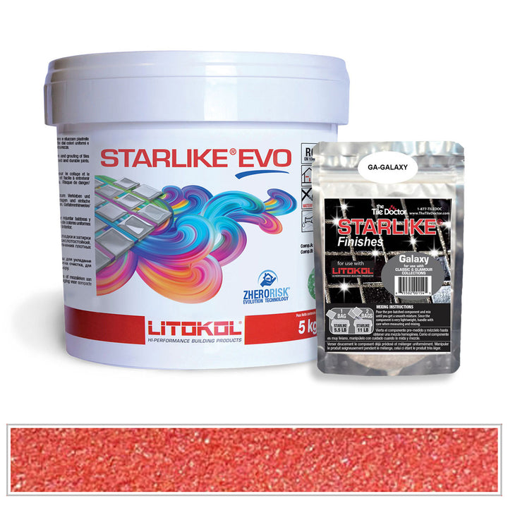 Litokol Starlike EVO 550 East Red Galaxy Shimmer Tile Grout by AquaTiles