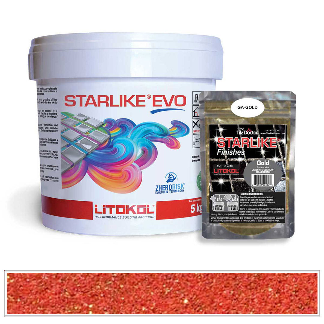 Litokol Starlike EVO 550 East Red Gold Shimmer Tile Grout by AquaTiles