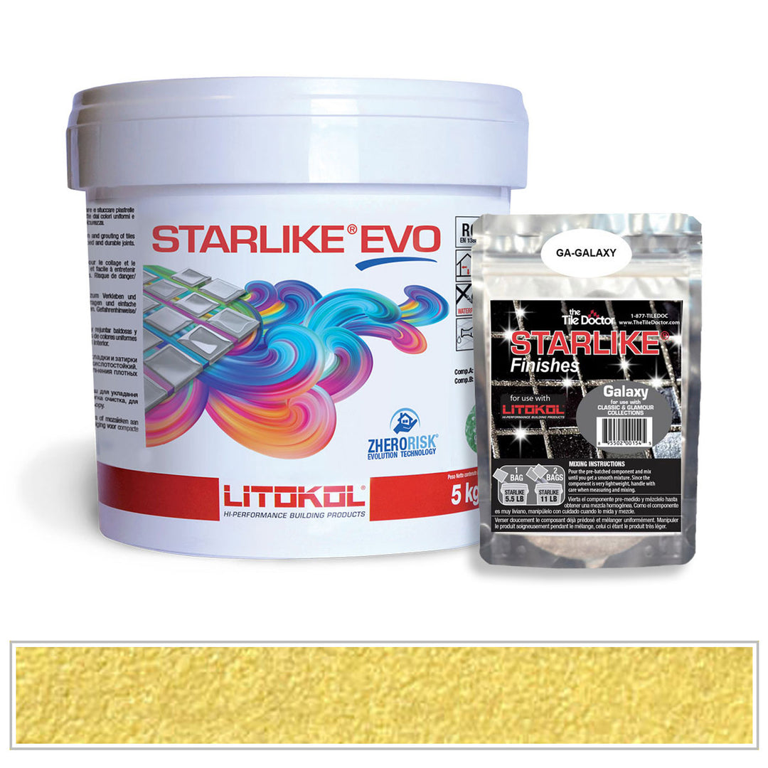 Litokol Starlike EVO 600 Vanilla Yellow Galaxy Shimmer Tile Grout by AquaTiles