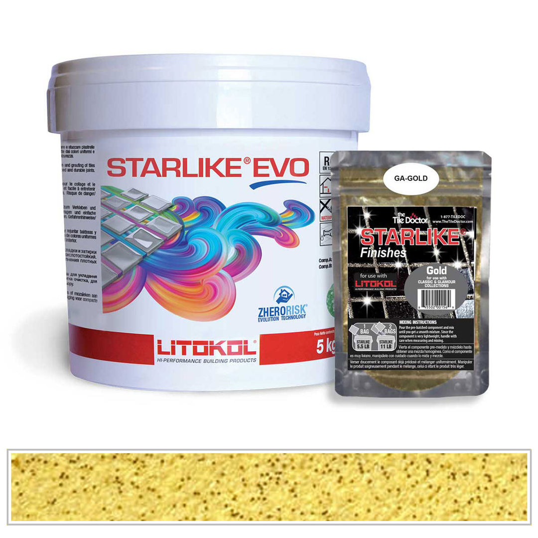 Litokol Starlike EVO 600 Vanilla Yellow Gold Shimmer Tile Grout by AquaTiles