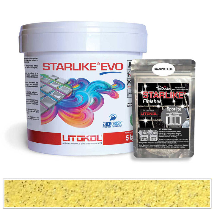 Litokol Starlike EVO 600 Vanilla Yellowd Spotlight Shimmer Tile Grout by AquaTiles