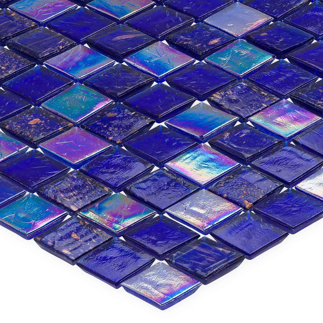 Long Beach 1x1 Iridescent Stacked Glass Pool Tile