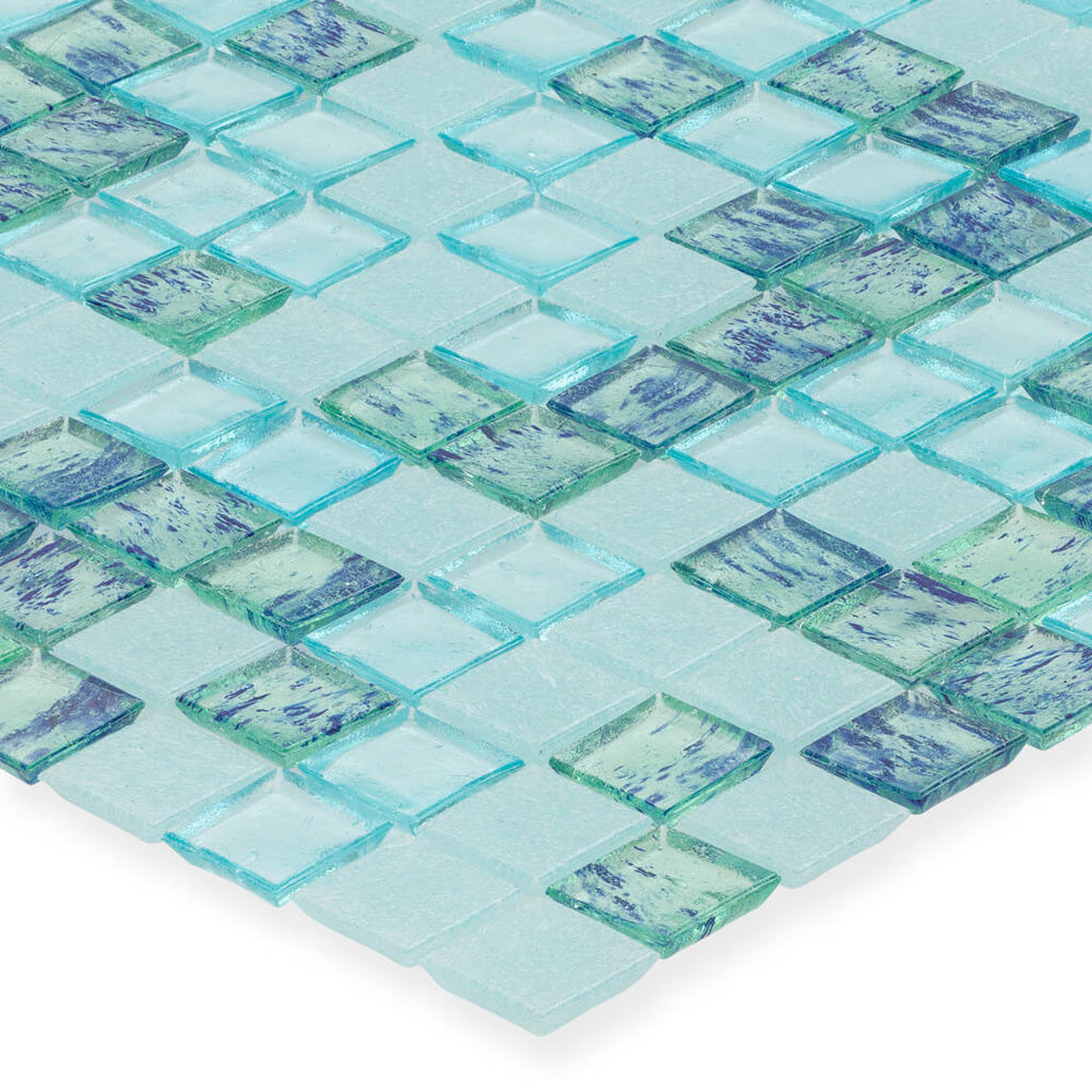 Malibu 1x1 Stacked Glass Pool Tile