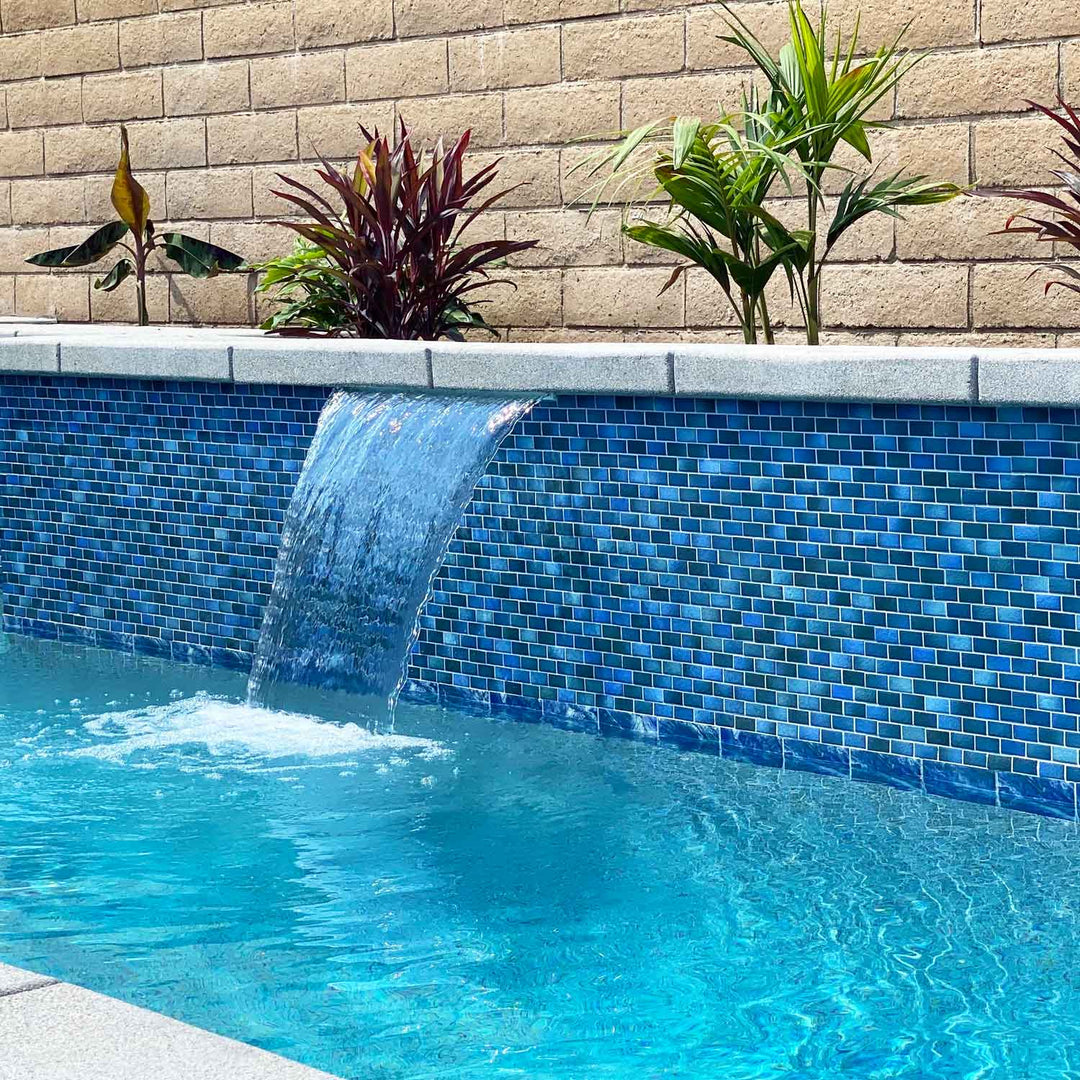 6 Inch Pool Depth Tile Marble Blue 6