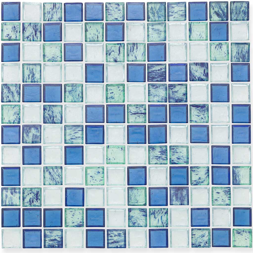 Marine 1x1 Stacked Glass Pool Tile