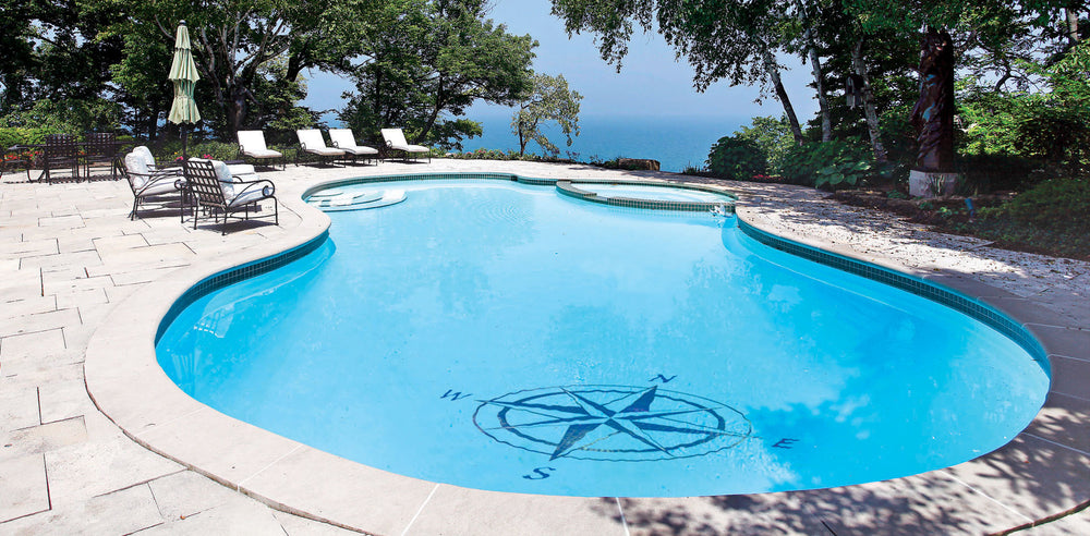 Medallion Compass Installed on Bottom of Pool