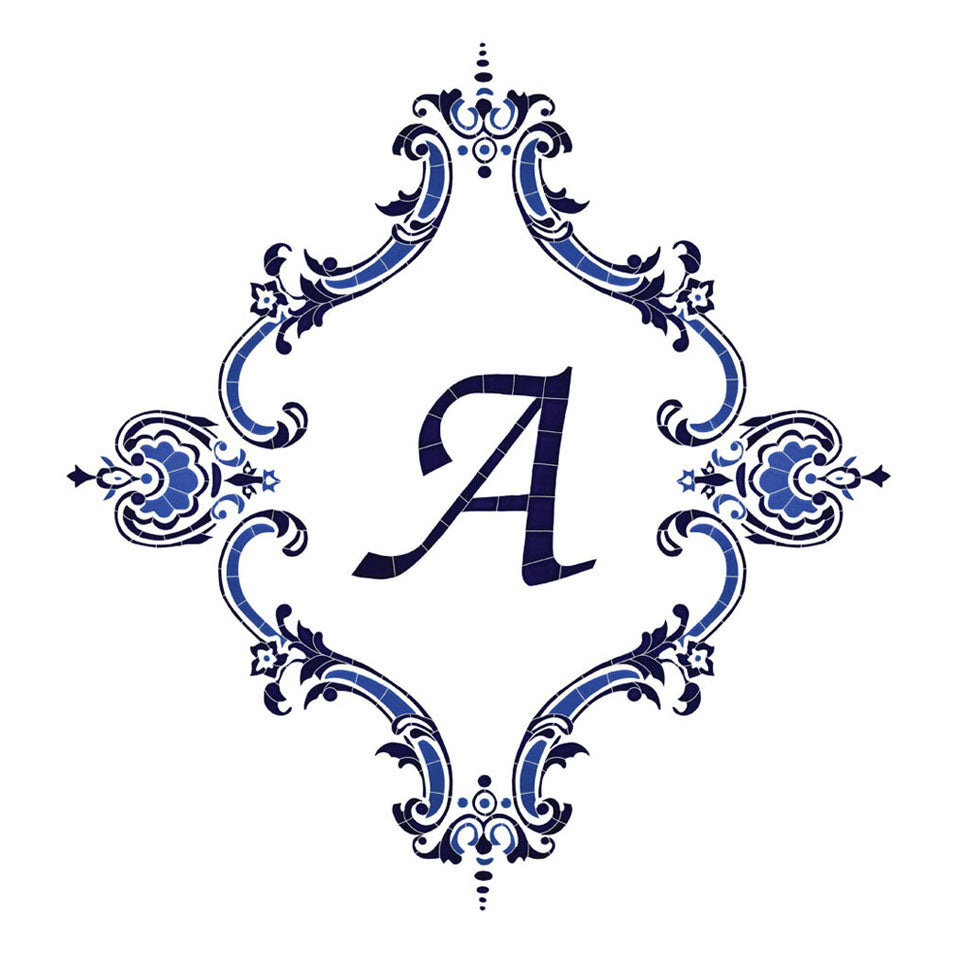 Medallion Personalized Monogram Blue