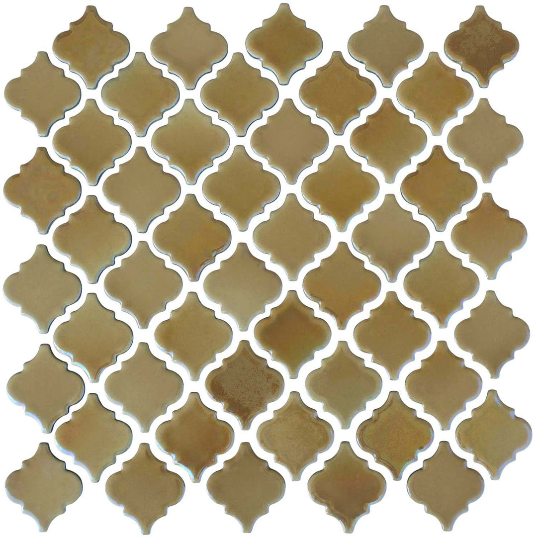 Metallic Gold Arabesque 2x2 Porcelain Tiles