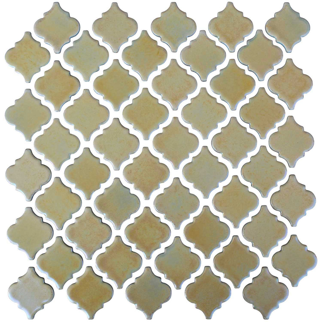 Metallic Pearl Arabesque 2x2 Porcelain Tiles