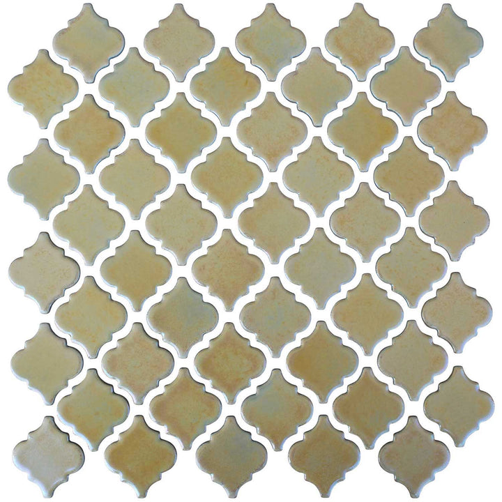 Metallic Pearl Arabesque 2x2 Porcelain Tiles