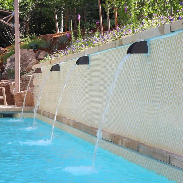 Metallic Pearl Arabesque Lantern on Pool Raised Wall