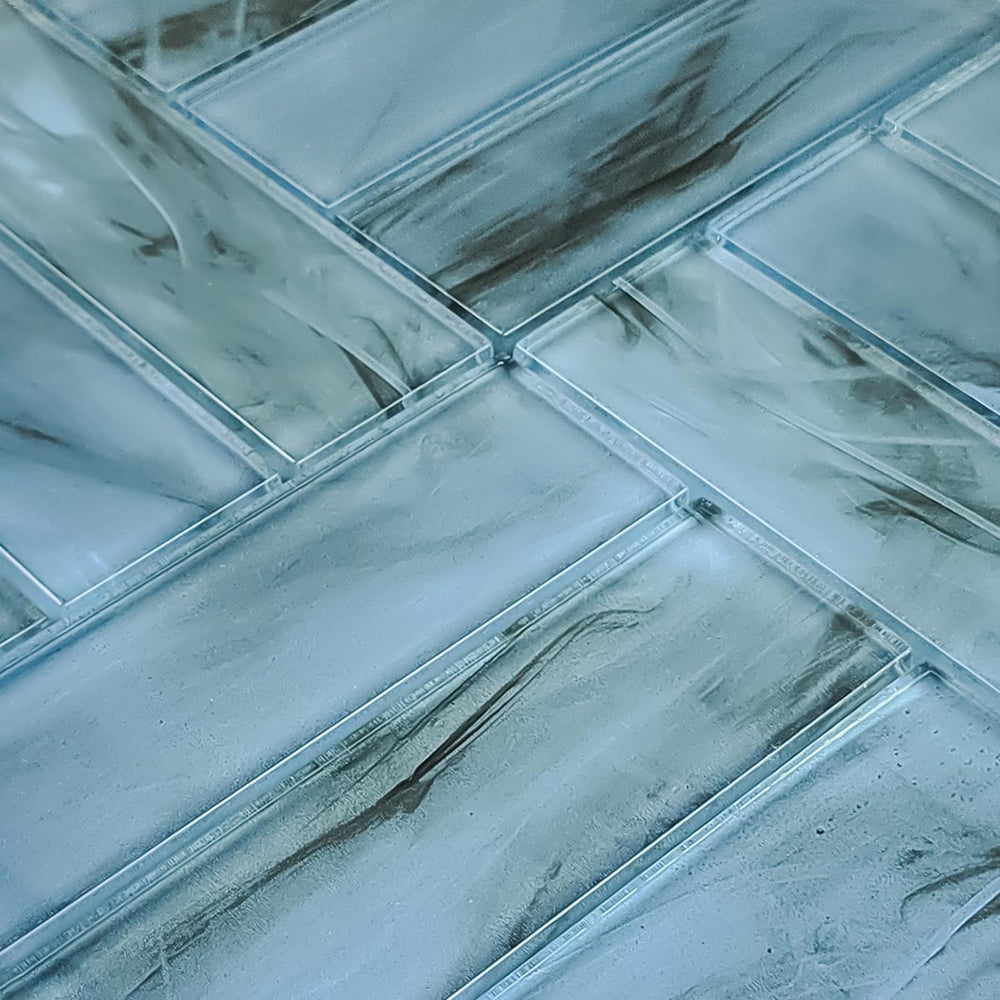 Metro Blue 2x6 Mosaic Glass Tile