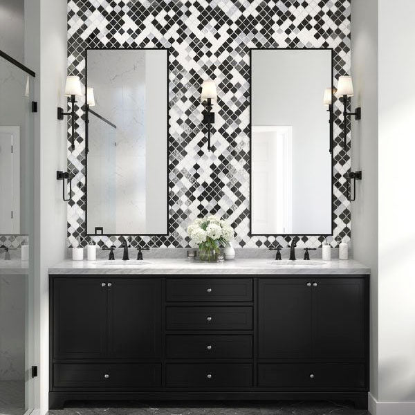 Midnight Arabesque Multi Finish Bathroom Shower Tiles