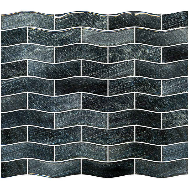Midnight Current Field 1x4 Glass Tile
