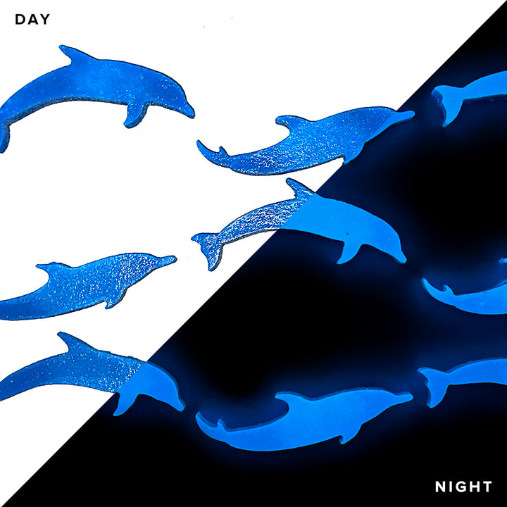 Mini Wave Dolphins Step Liners Glow in the Dark Pool Mosaics