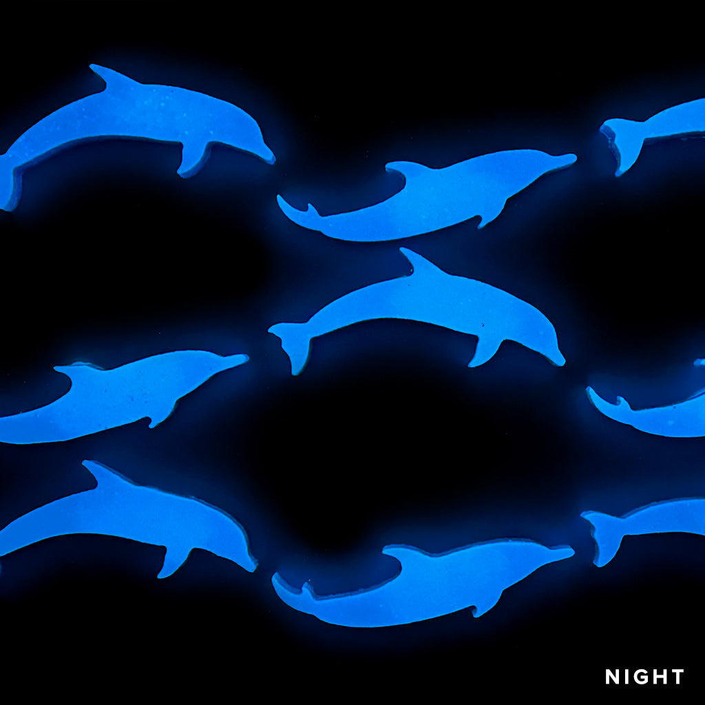Mini Wave Dolphins Step Makers Glow in the Dark Pool Mosaics