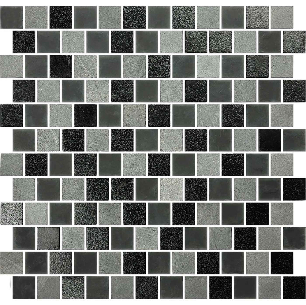 Moonscape Dark Gray 1x1 Glass Mosaic Tile