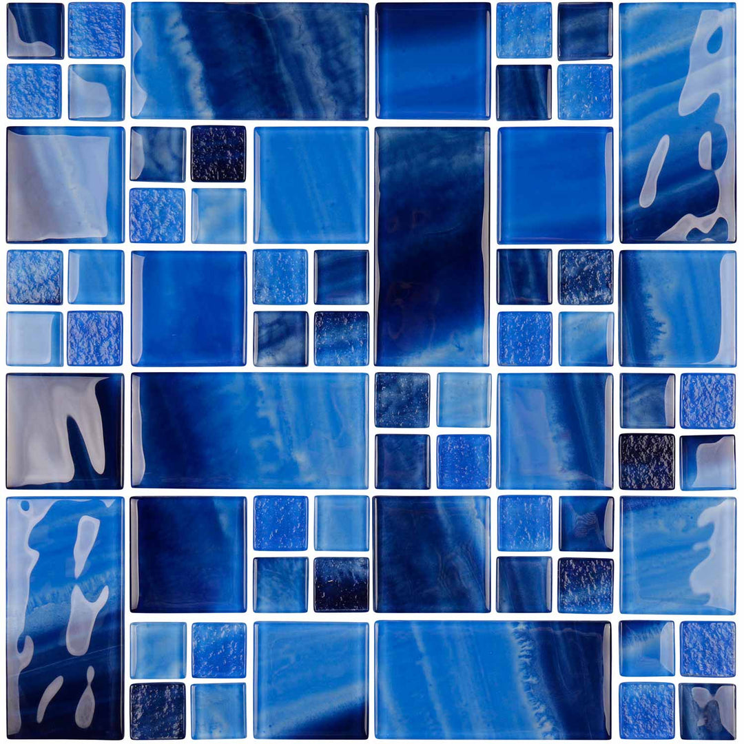 Ocean Dark Blue Glass Tile Mosaics