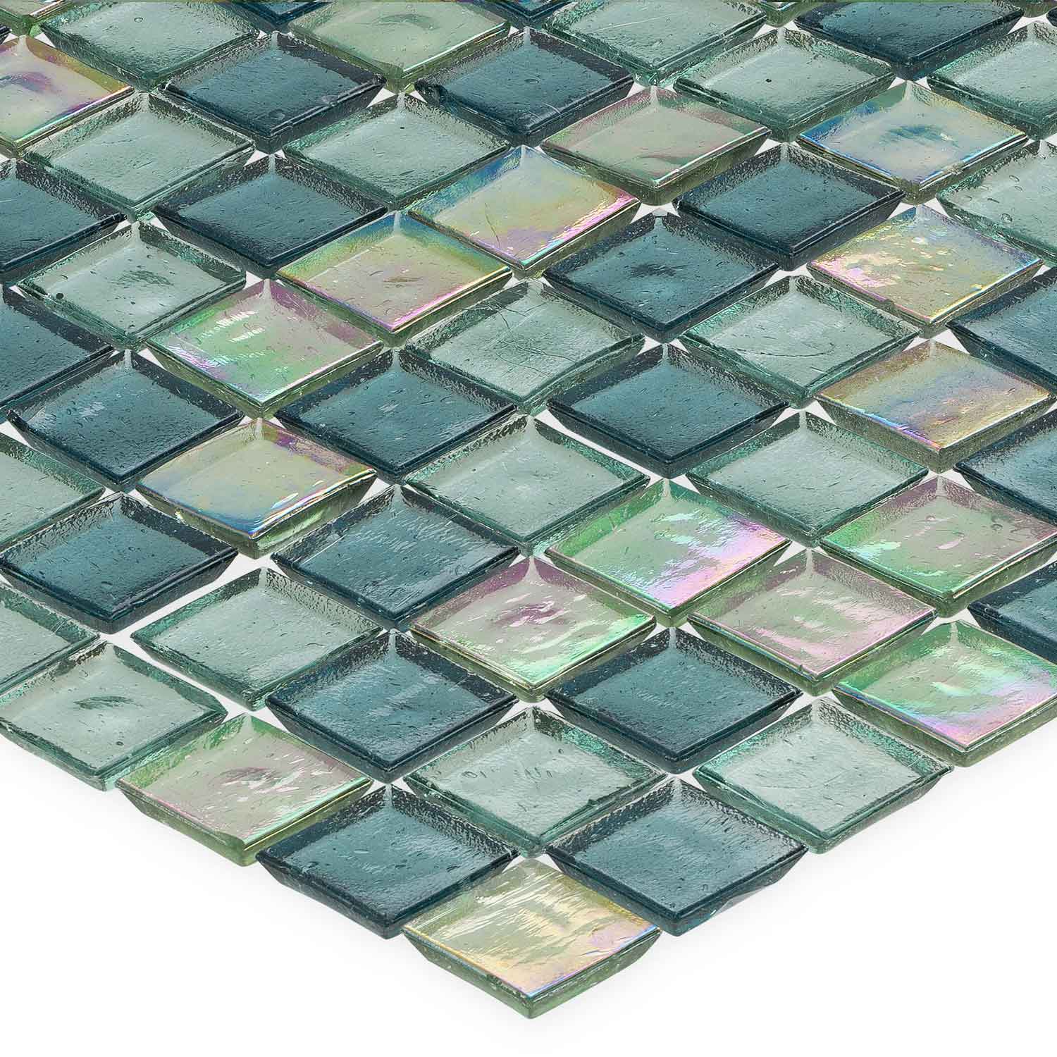 Outer Banks 1x1 Iridescent Glass Tile – AquaTiles