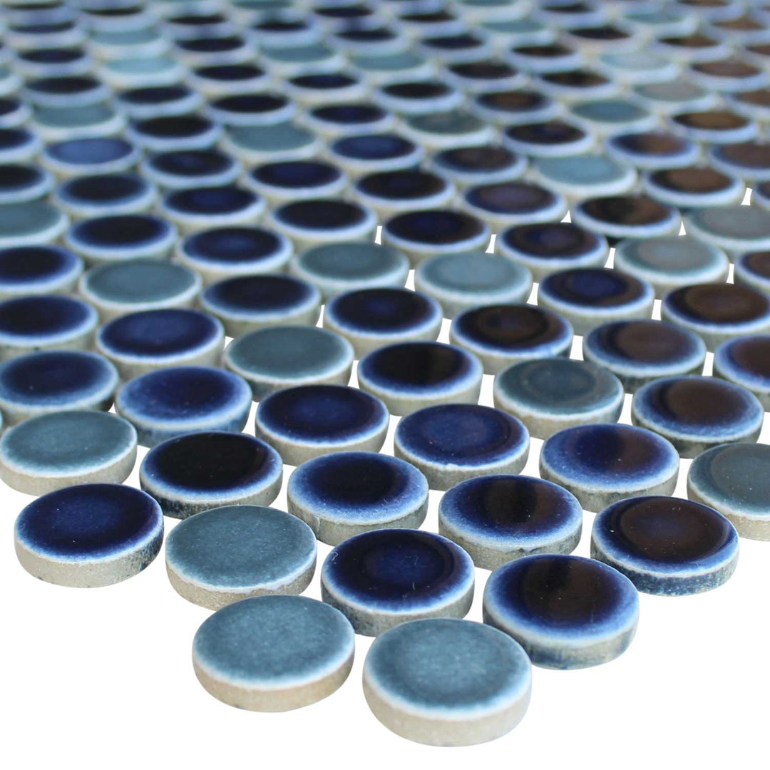 Oxford Blue Penny Round Porcelain Tile