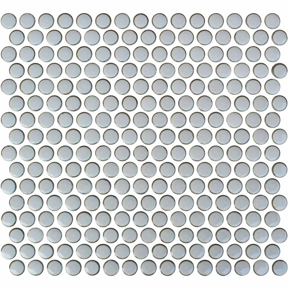 Pewter Gray Penny Round Porcelain Tile Mosaics for Backsplash