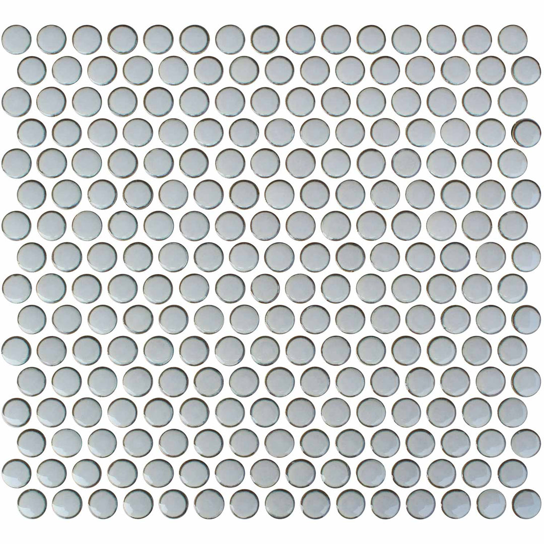 Pewter Gray Penny Round Porcelain Tile Mosaics for Backsplash