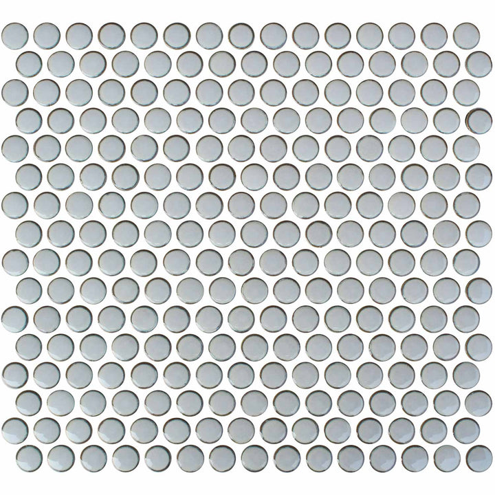 Pewter Gray Penny Round Porcelain Tile Mosaics for Backsplash